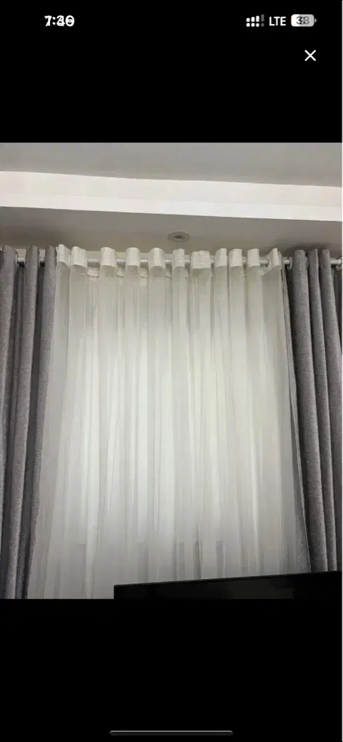 پرده طوسی مخمل|پرده، رانر، رومیزی|رشت, اسماعیل آباد|دیوار