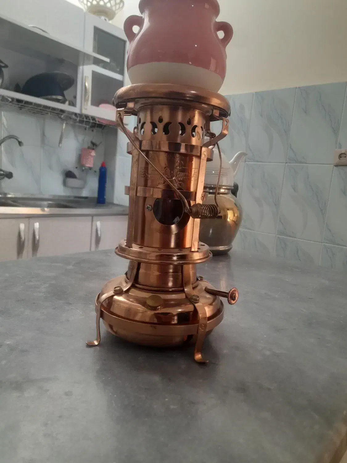 چراغ نفتی آتیغه نو استفاده نشوده|صنایع دستی و سایر لوازم تزئینی|زرندیه, |دیوار