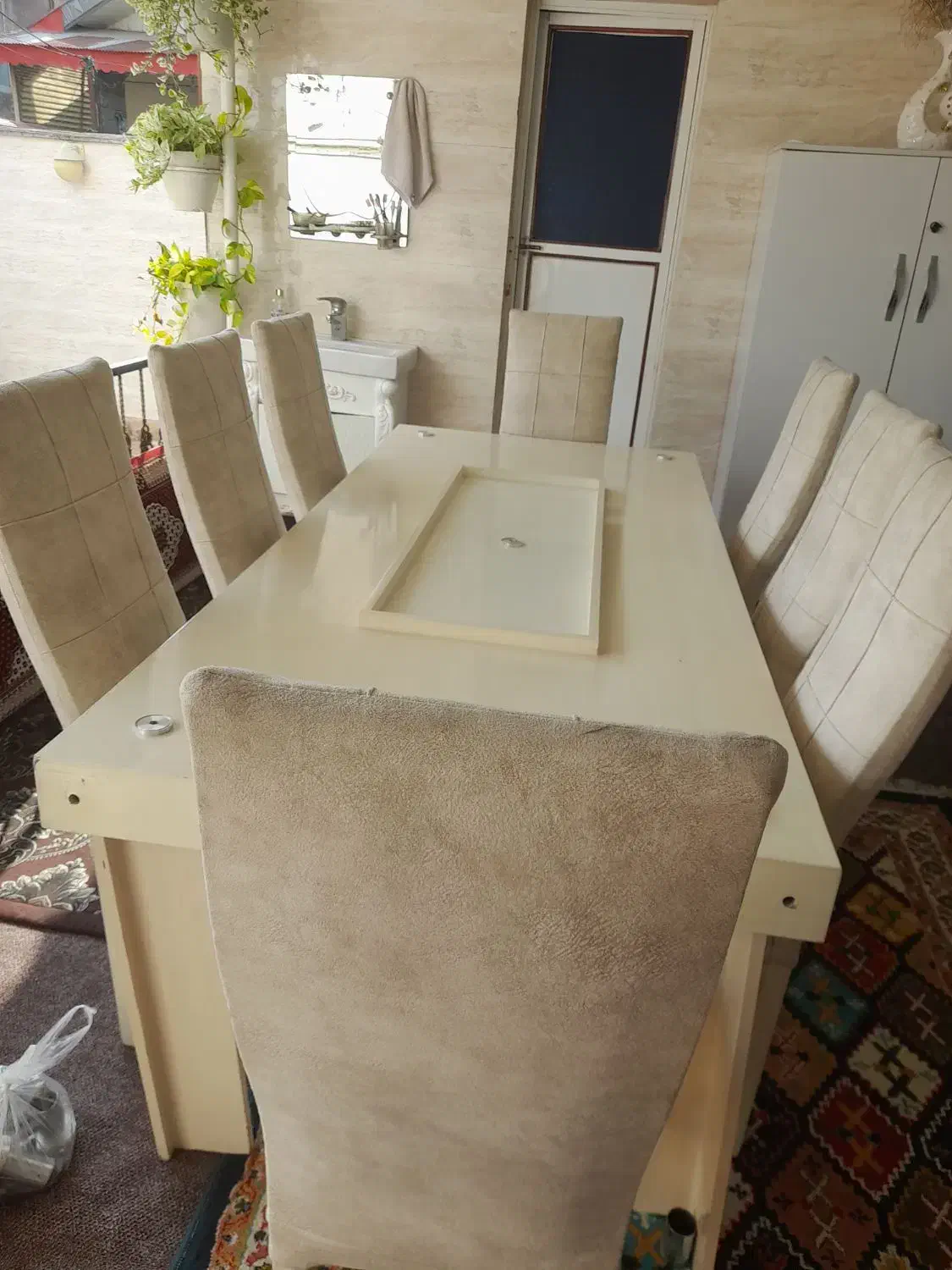 میز نهار خوری ۸نفره|میز و صندلی غذاخوری|تولم شهر, |دیوار