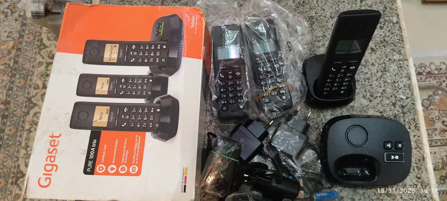 تلفن بیسیم خانگی سه تای|تلفن رومیزی|کاشان, پاپک|دیوار