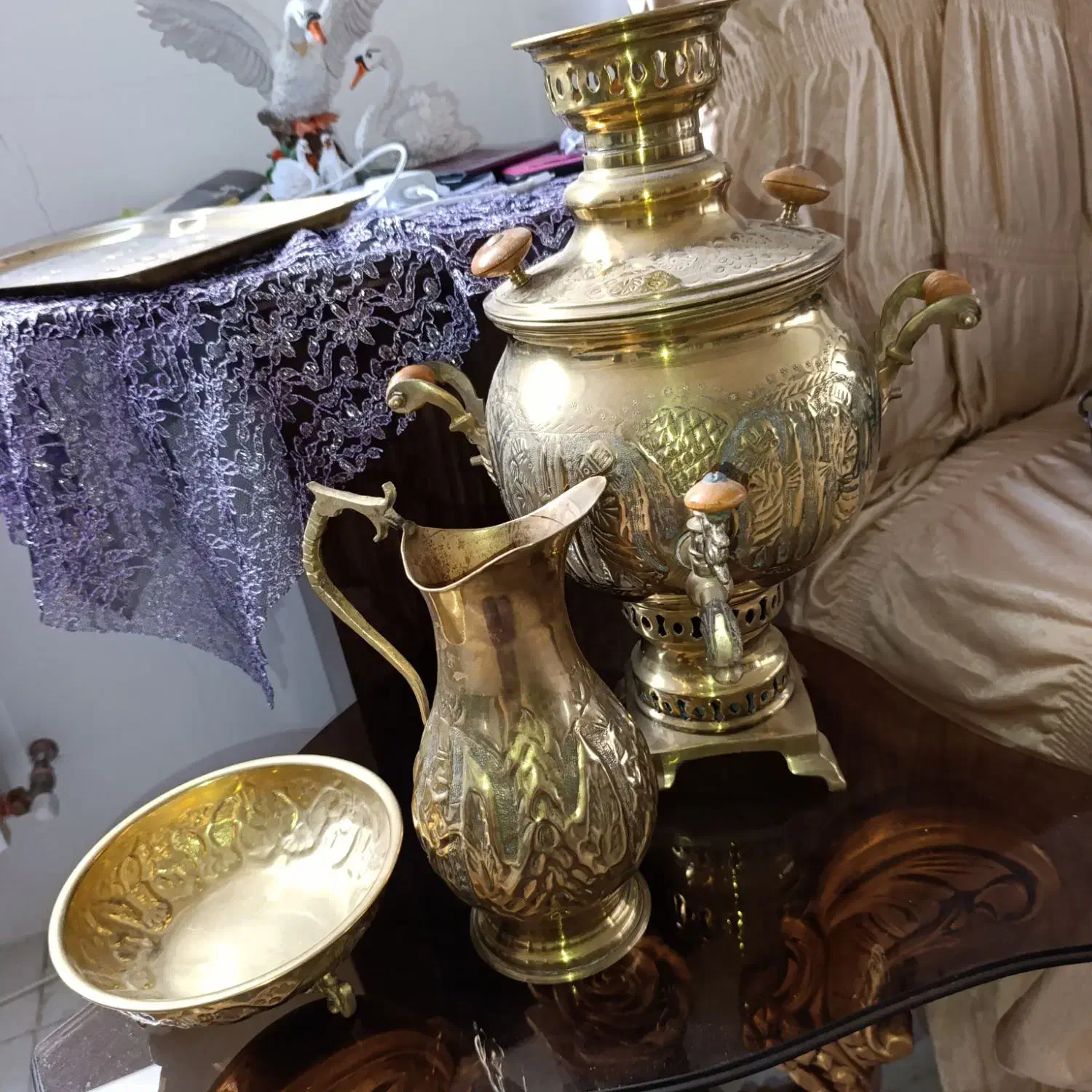 ست کامل سماور طلایی|سماور، چای‌ساز، قهوه‌ساز|اردبیل, |دیوار