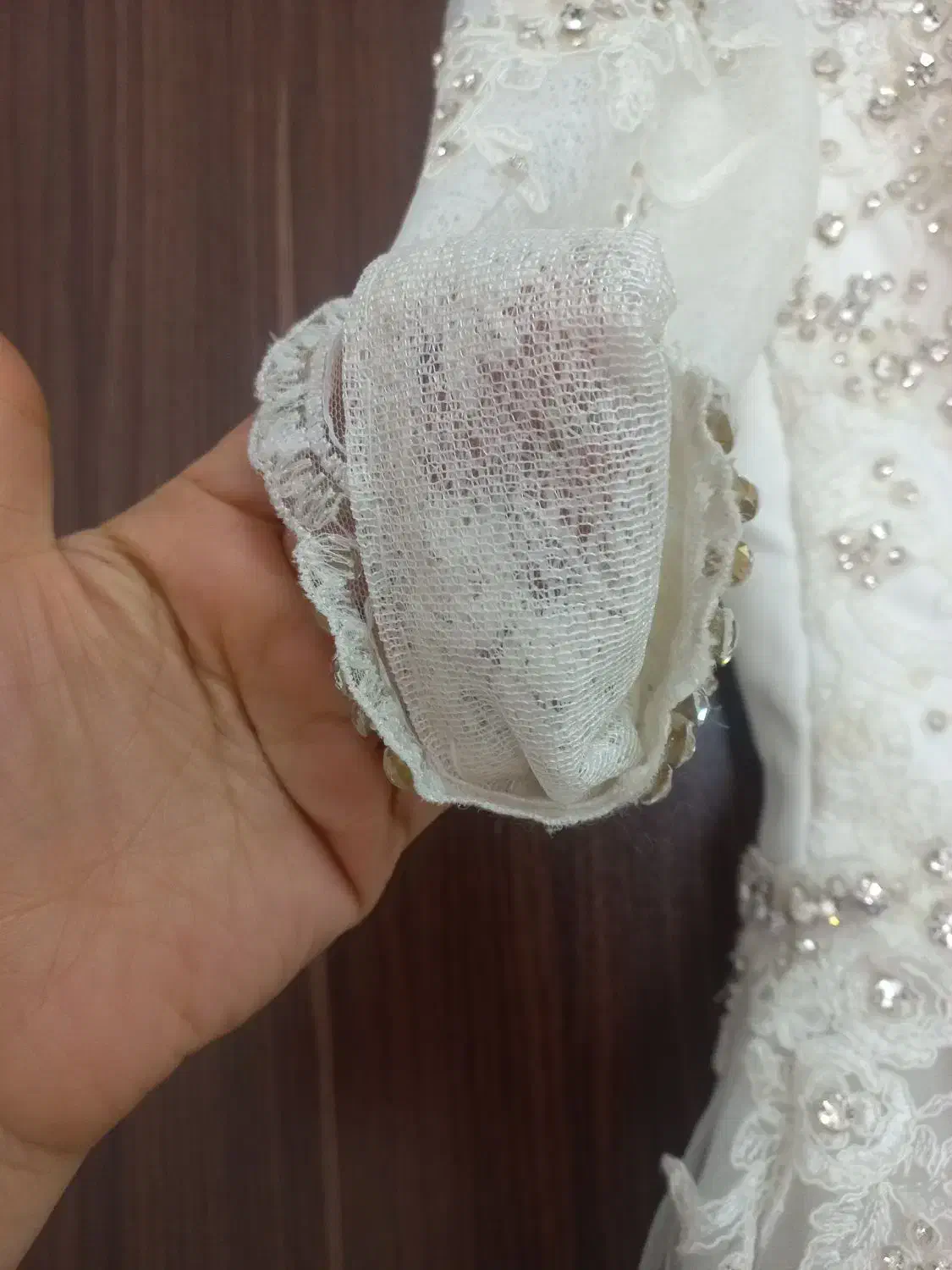 لباس عروس با شیفون دسته گل عروس یک تومنی|لباس|رشت, نظری|دیوار