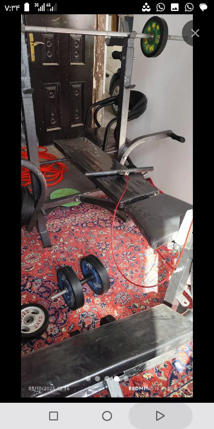 هالتر و دمبل و دستگاه بدن سازی ۵۶کاره|تجهیزات ورزشی|تاکستان, |دیوار