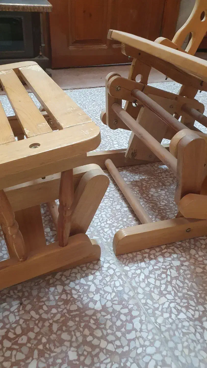 صندلی راک چوبی|صندلی و نیمکت|زاهدان, |دیوار