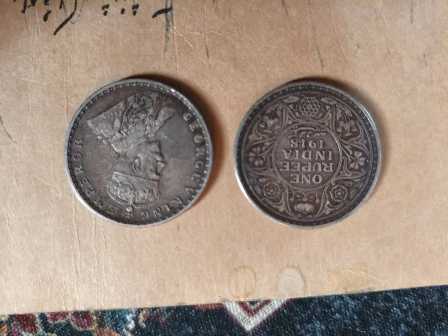 دو عدد سکه یک روپیه هند 1912|کلکسیون سکه، تمبر، اسکناس|لامرد, |دیوار