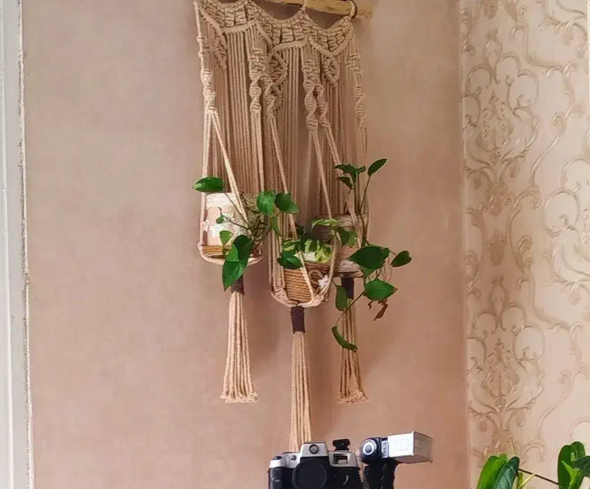 آویز گلدون مکرومه|صنایع دستی و سایر لوازم تزئینی|اندیشه, شهرک مریم|دیوار