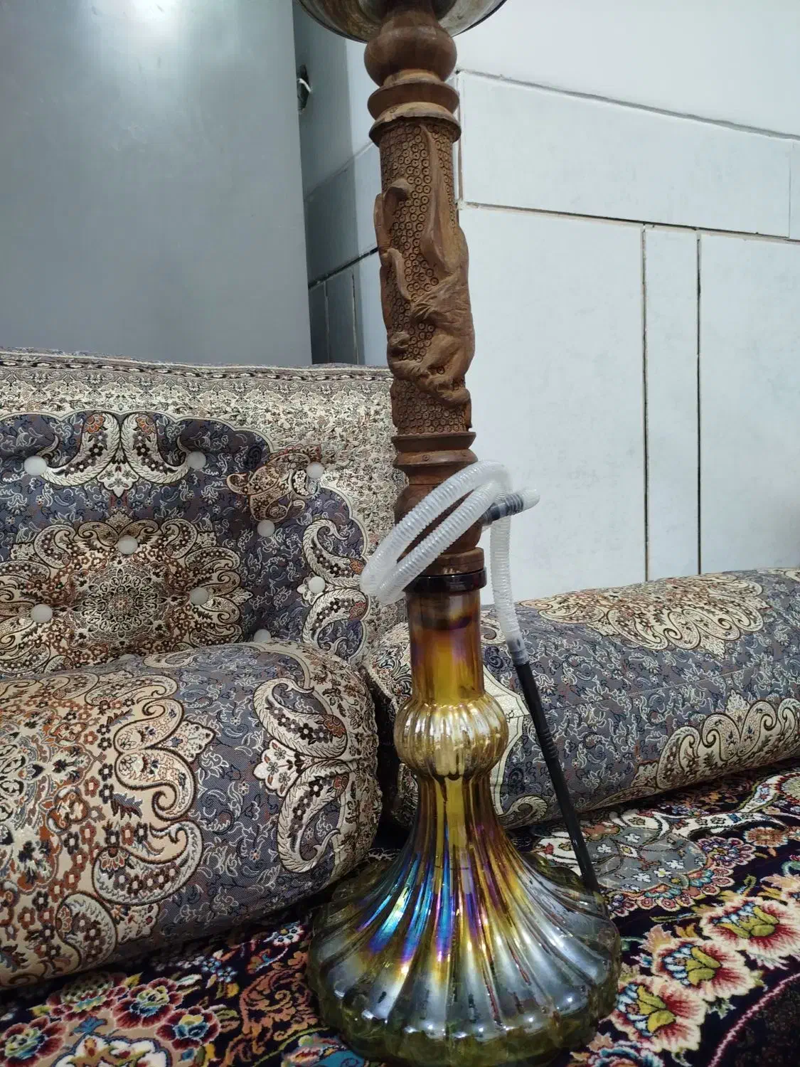 قلیان تنه چوبی|کلکسیون و سرگرمی|مرودشت, ژیان|دیوار