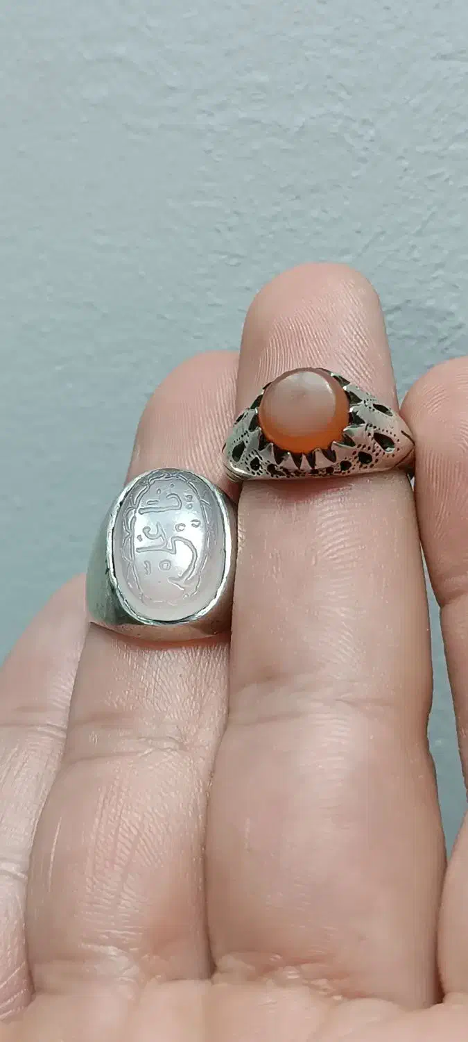 ۲تا انگشتر کهنه قدیمی نقره|جواهرات|آفتاب, |دیوار