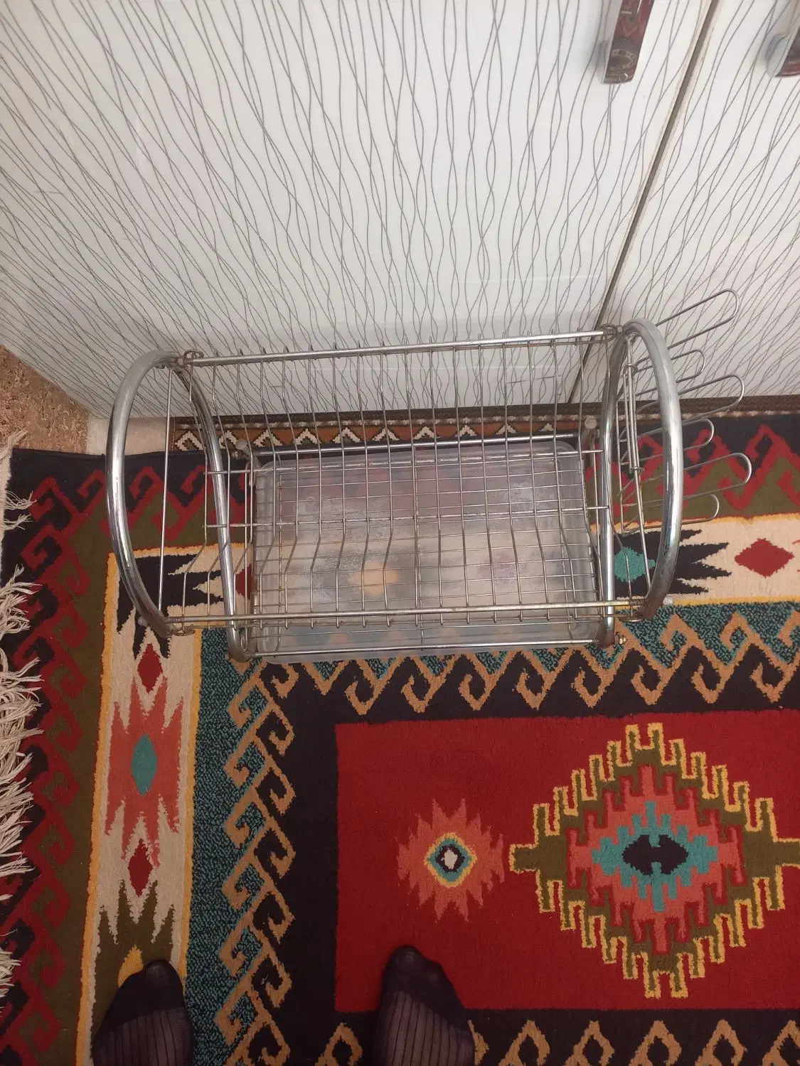 جا‌طرفی‌استیل‌با‌جا‌لیوانی|آب‌چکان و نظم‌دهنده ظروف|کرمانشاه, |دیوار