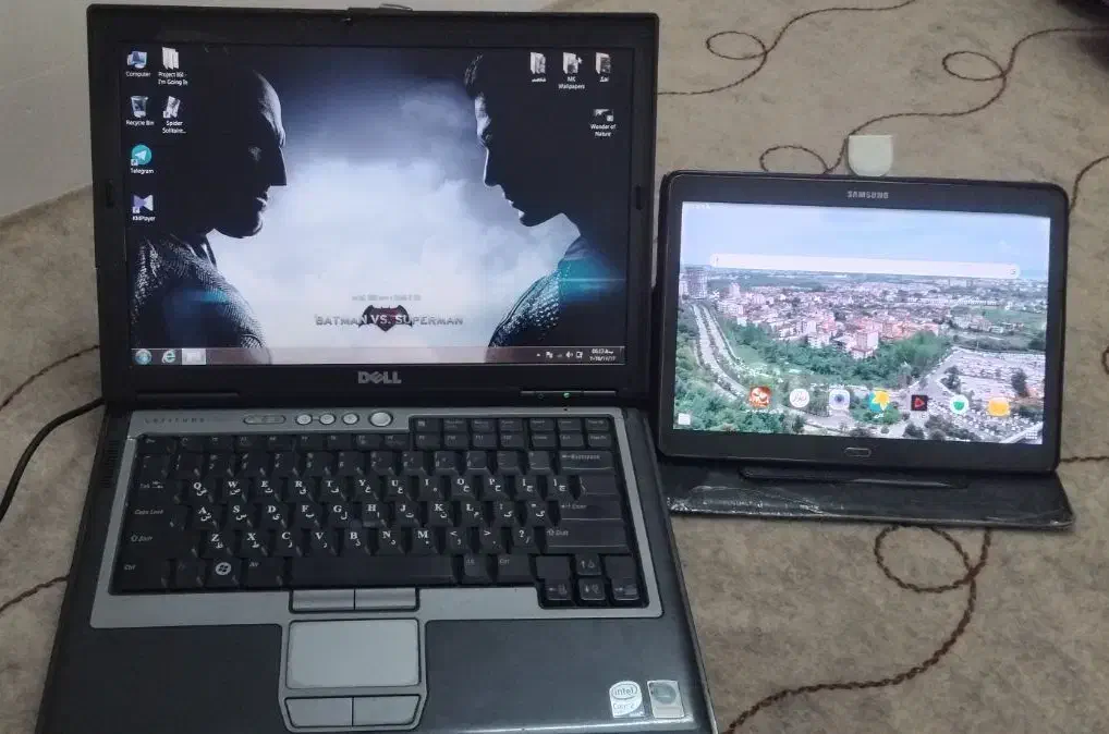 لپ تاب وتبلت گلکسی تبS تمیز و مرتب و لپ تاب دل|تبلت|مشهد, درزآب|دیوار