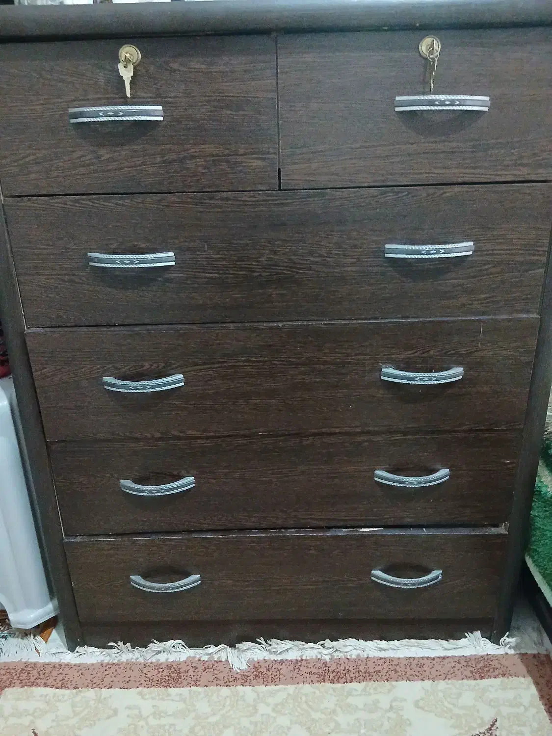 تخت خواب دونفره با دلاور و آینه|تخت و سرویس خواب|پرند, فاز ۱|دیوار