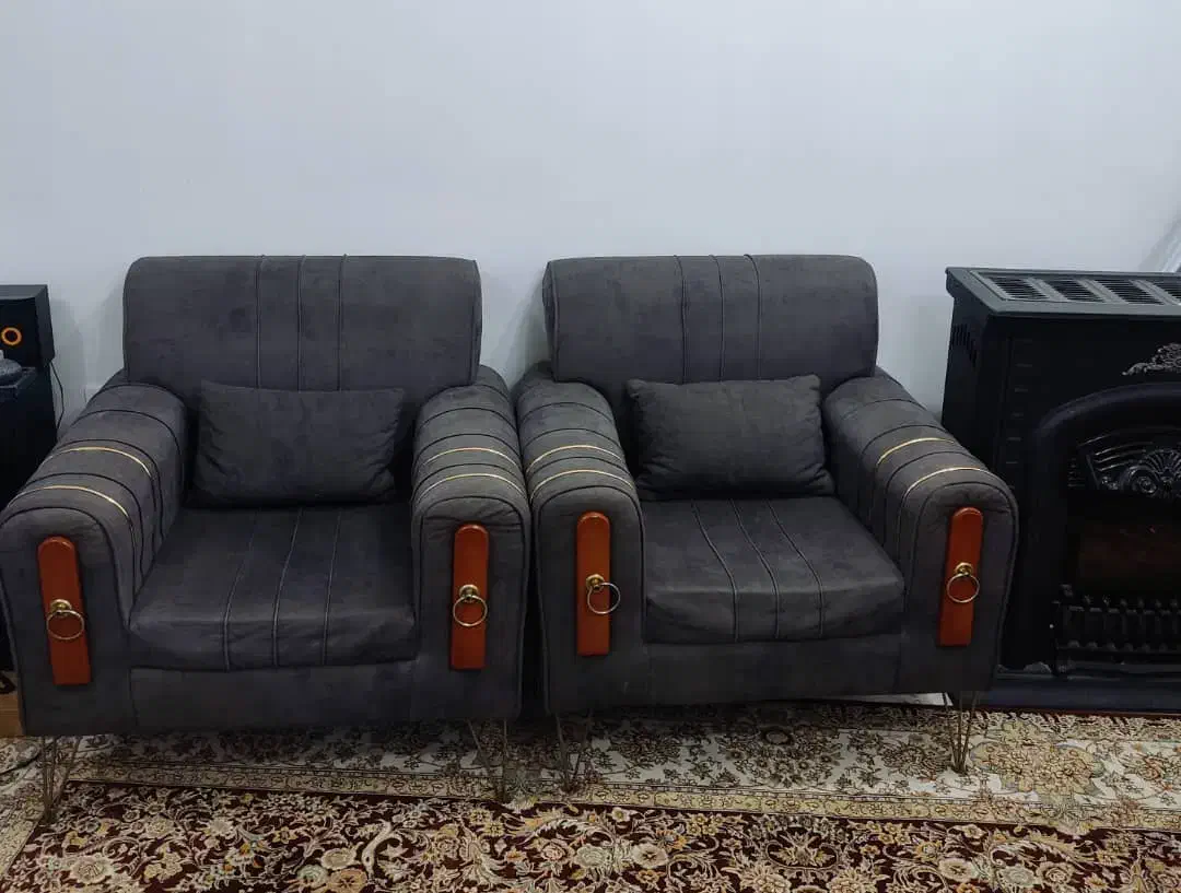 مبل 7 نفره پایه استیل|مبلمان خانگی و میز عسلی|خمام, |دیوار