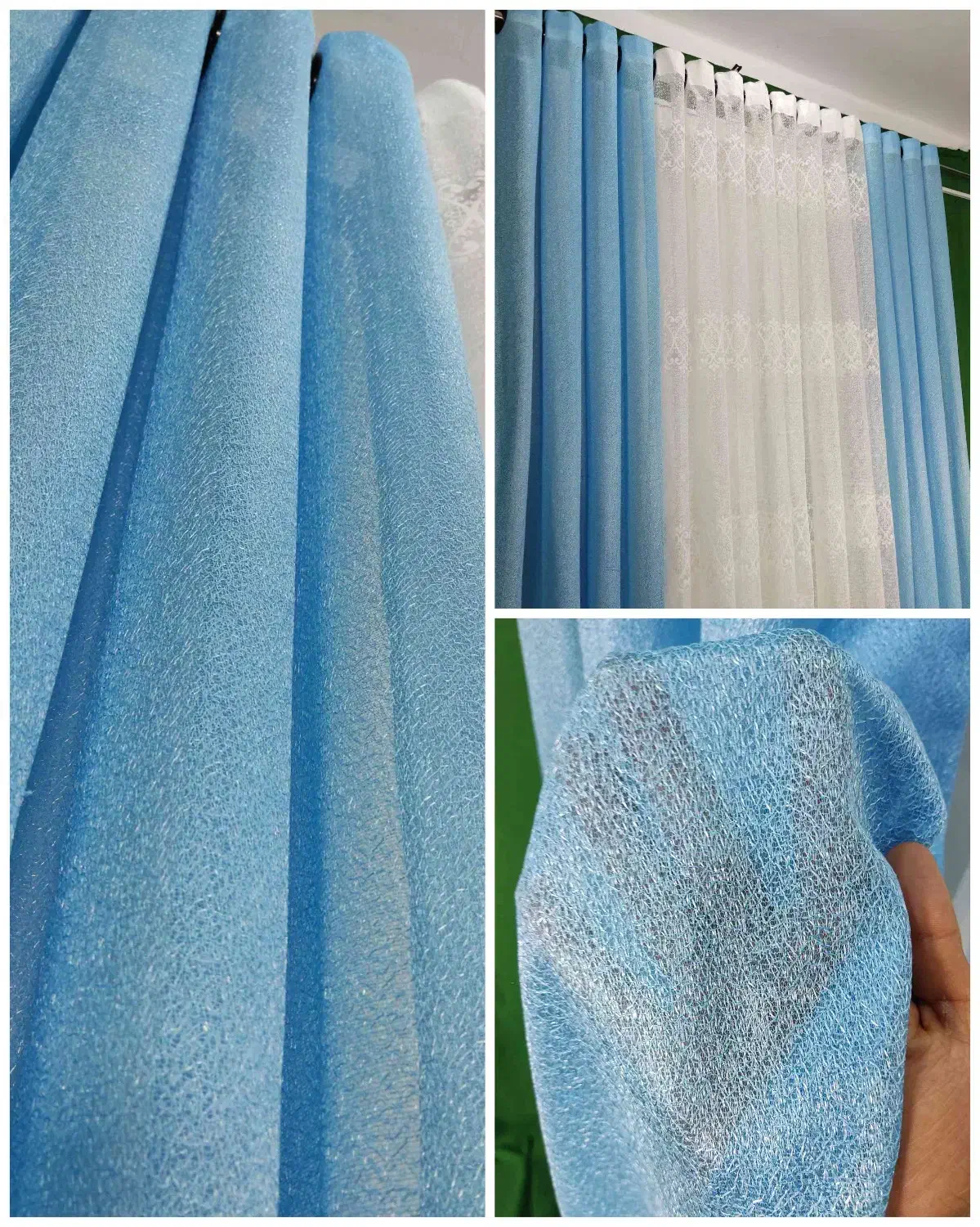 شگفتانگیزتر از تصورت. پرده اسلپ لیوما آبی CL23|پرده، رانر، رومیزی|ساری, |دیوار