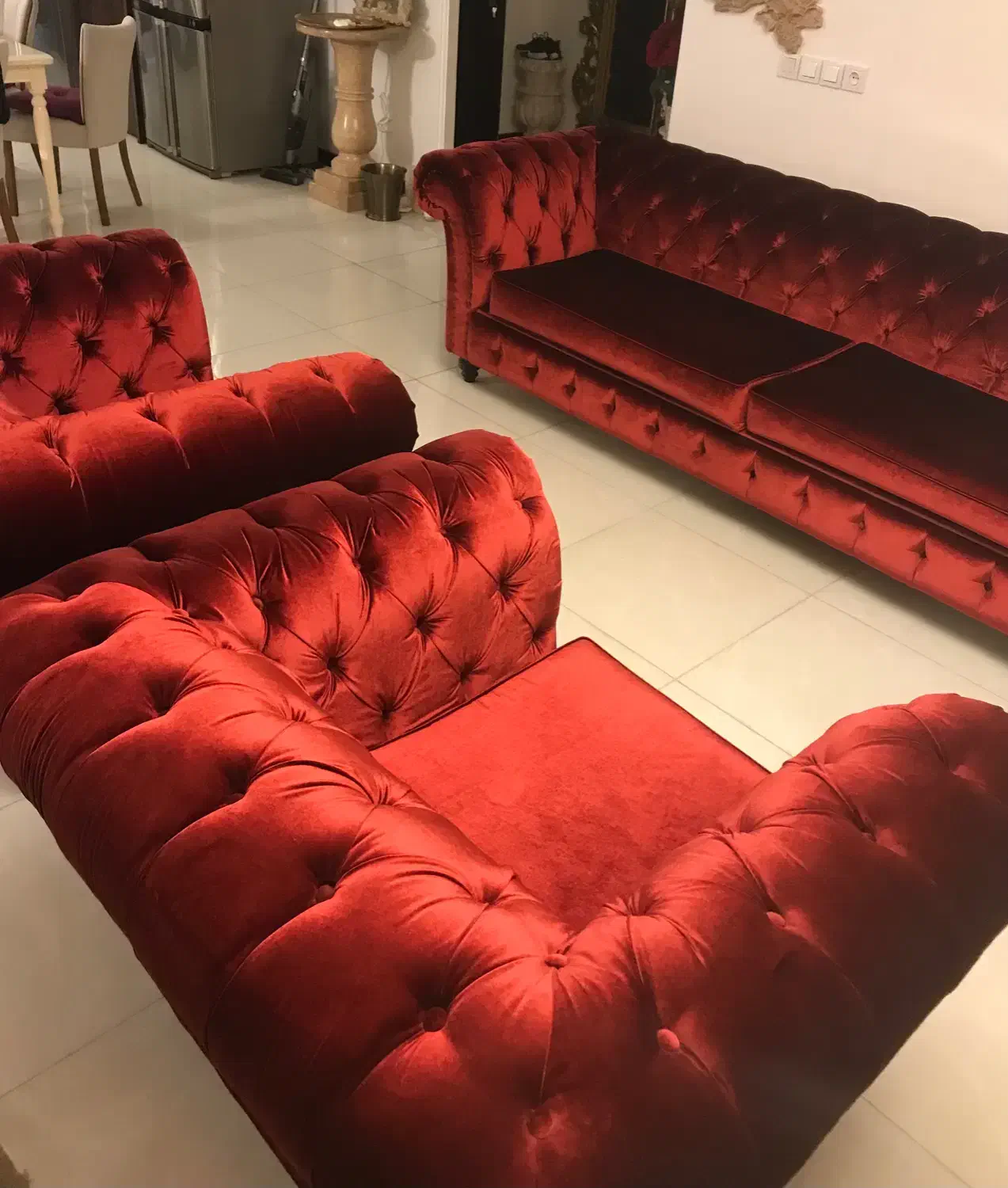 مبل ۶ نفره چستر|مبلمان خانگی و میز عسلی|ساری, |دیوار