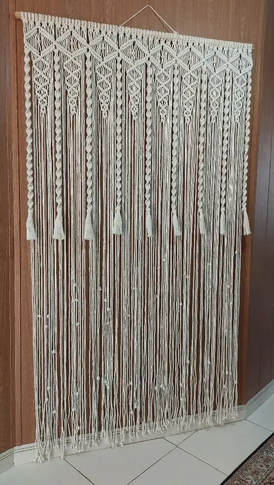 پرده مکرومه|پرده، رانر، رومیزی|مشهد, حجاب (شهرک غرب)|دیوار