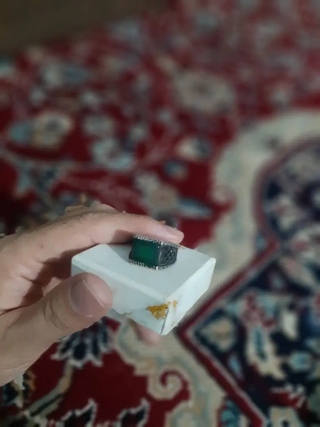 فروش انگشتر نقره مردانه مدل اسپرت عقیق سبز|جواهرات|یزد, |دیوار