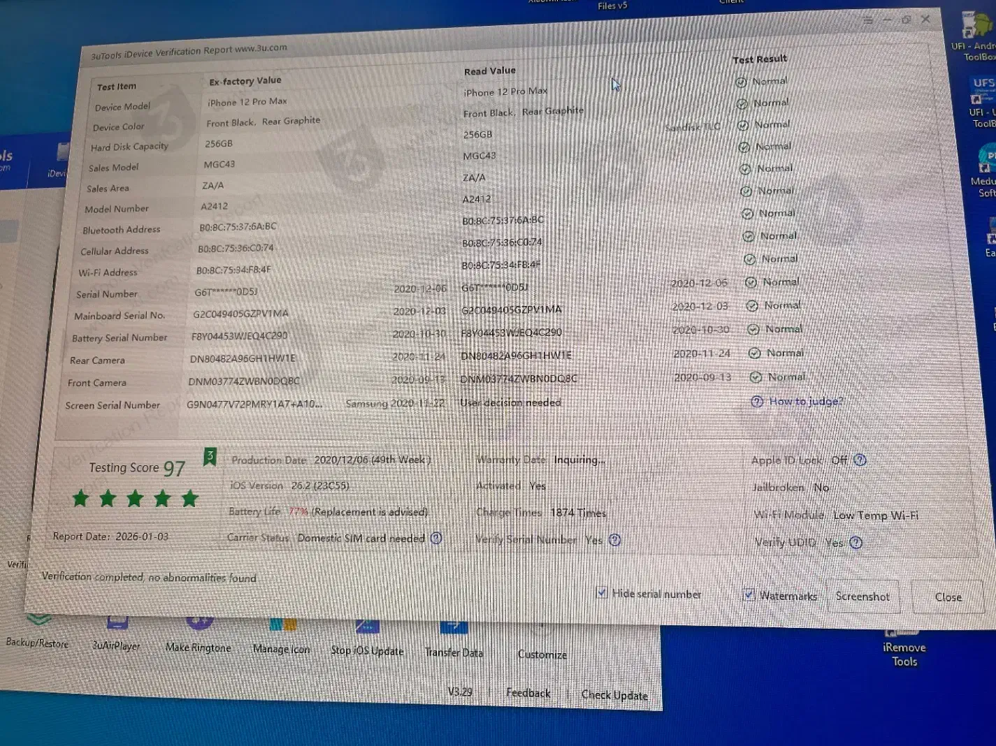 آیفون ۱۲پرومکس zaa پلمپ 256|موبایل|مشهد, گلبرگ|دیوار