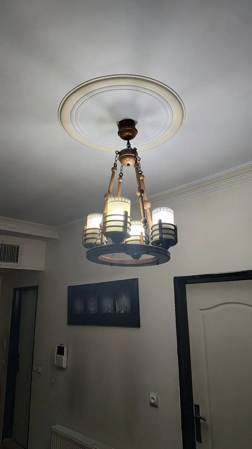 دو عدد لوستر چهار شاخه چوبی|لوستر و چراغ آویز|اندیشه, شهرک المهدی|دیوار