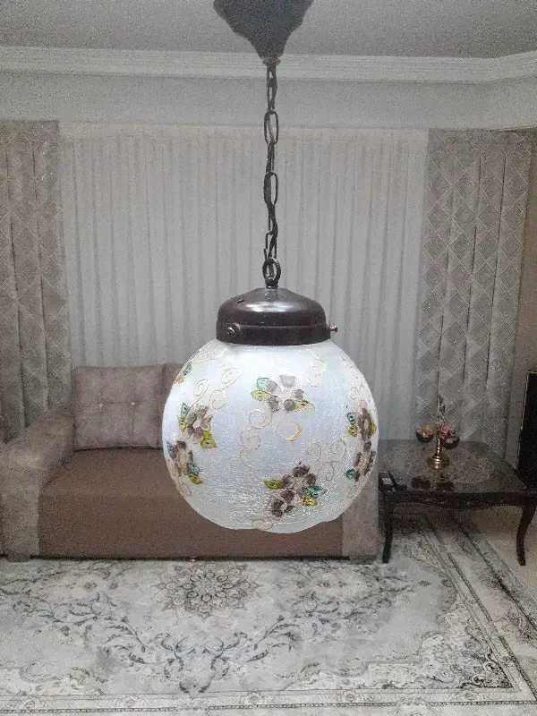 لوستر طرح گل و برگ|لوستر و چراغ آویز|شهریار, شهریار|دیوار