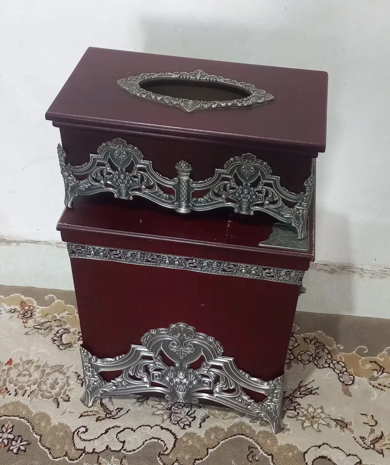 ست جا دستمالی و سطل زباله|صنایع دستی و سایر لوازم تزئینی|دماوند, گیلاوند|دیوار