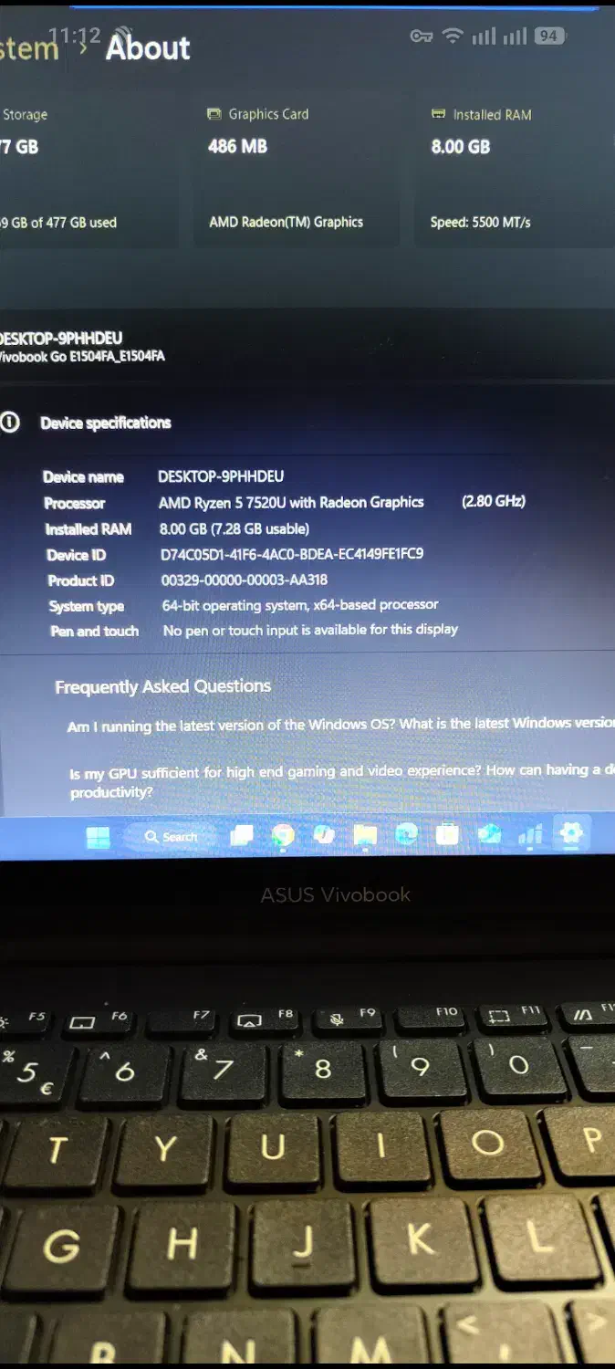 Asus vivobook 15|رایانه همراه|کرمانشاه, |دیوار