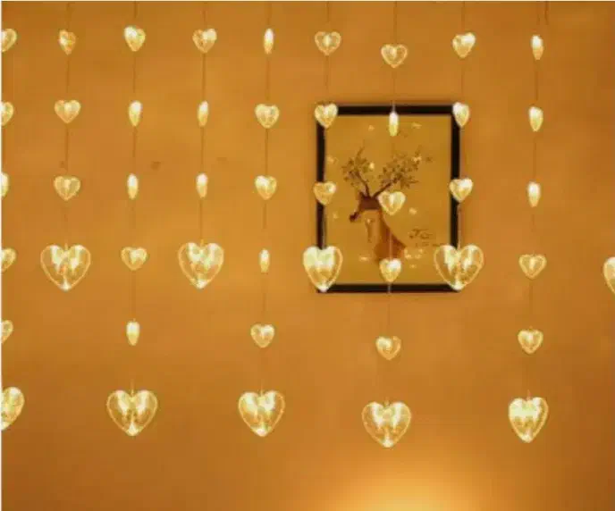 ریسه پرده ای قلبی|ریسه و چراغ تزئینی|قزوین, |دیوار