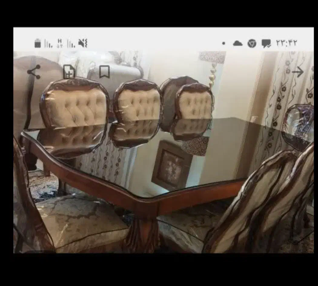 میز ناهارخوری هشت نفره با روکش تلقی|میز و صندلی غذاخوری|شاهین‌شهر, خانه کارگر|دیوار