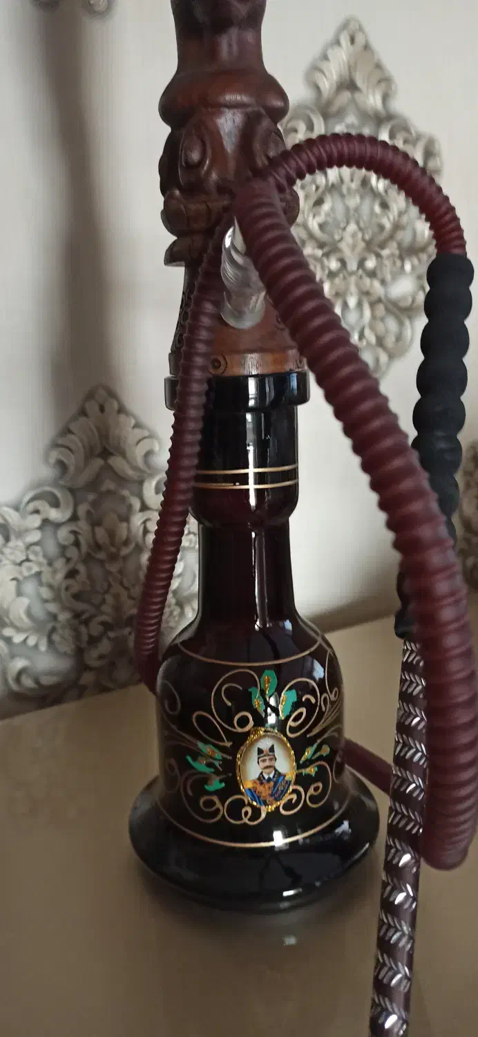 قلیان چوبی مادر آهو|صنایع دستی و سایر لوازم تزئینی|قزوین, |دیوار