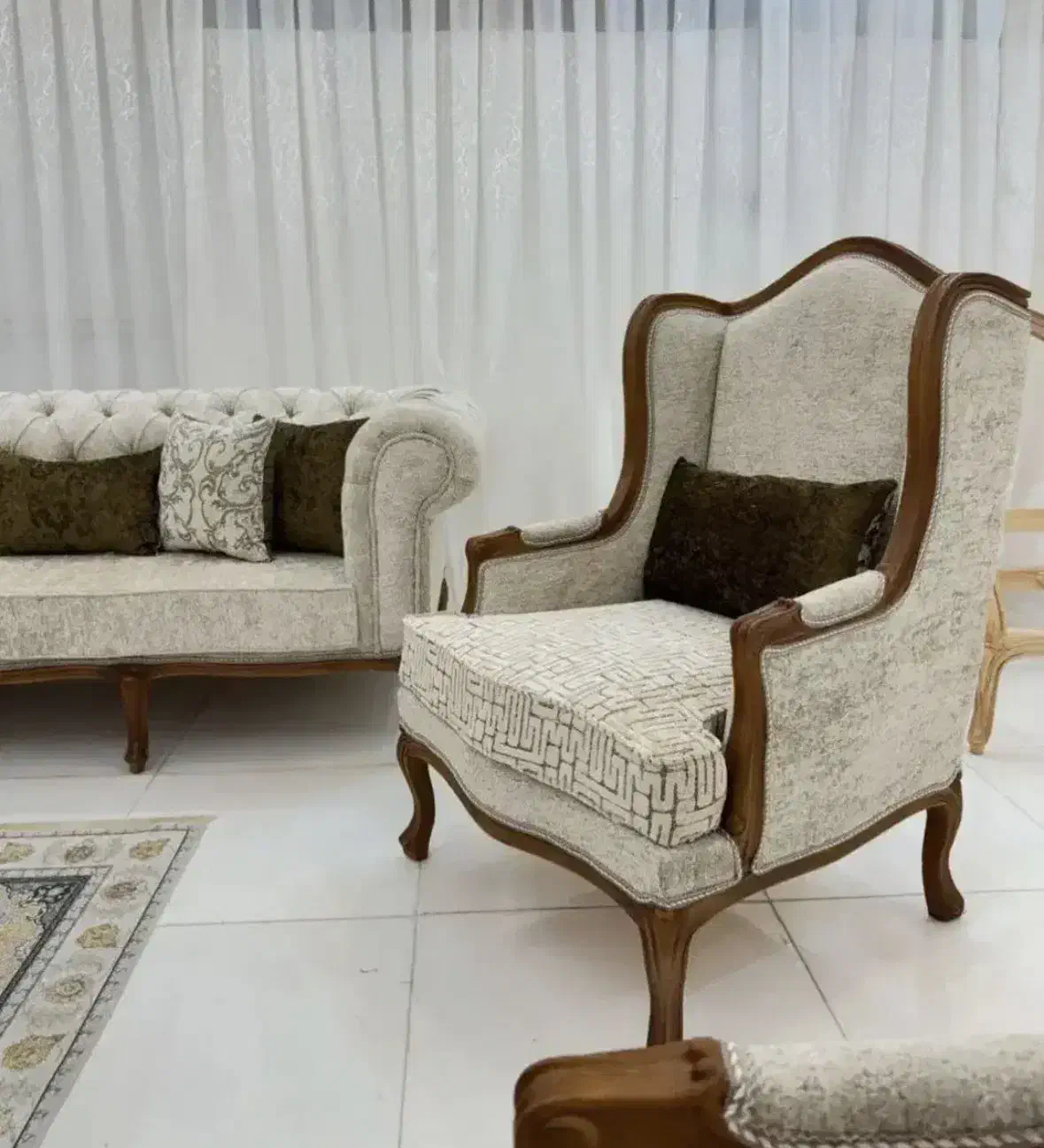 مبلمان منبتی زمرد لگنی مبل ابزاری فرانسوی اقساطی|مبلمان خانگی و میز عسلی|مشهد, گرجی علیا|دیوار