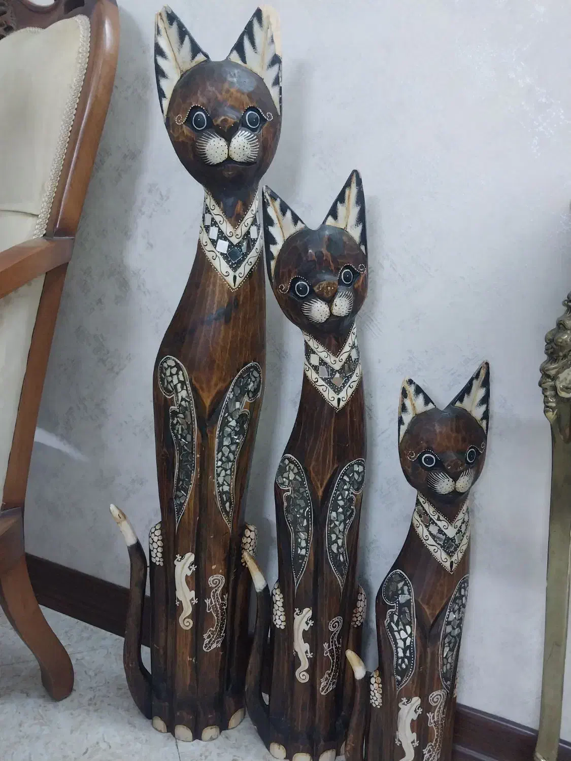 مجسمه گربه چوبی|مجسمه، تندیس، ماکت|شاهدشهر, |دیوار