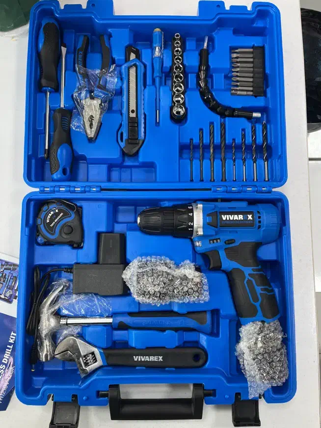 دریل شارژی همراه ابزار ۴۰ پارچه قیمت مناسب|ابزارآلات|رشت, آب و برق|دیوار