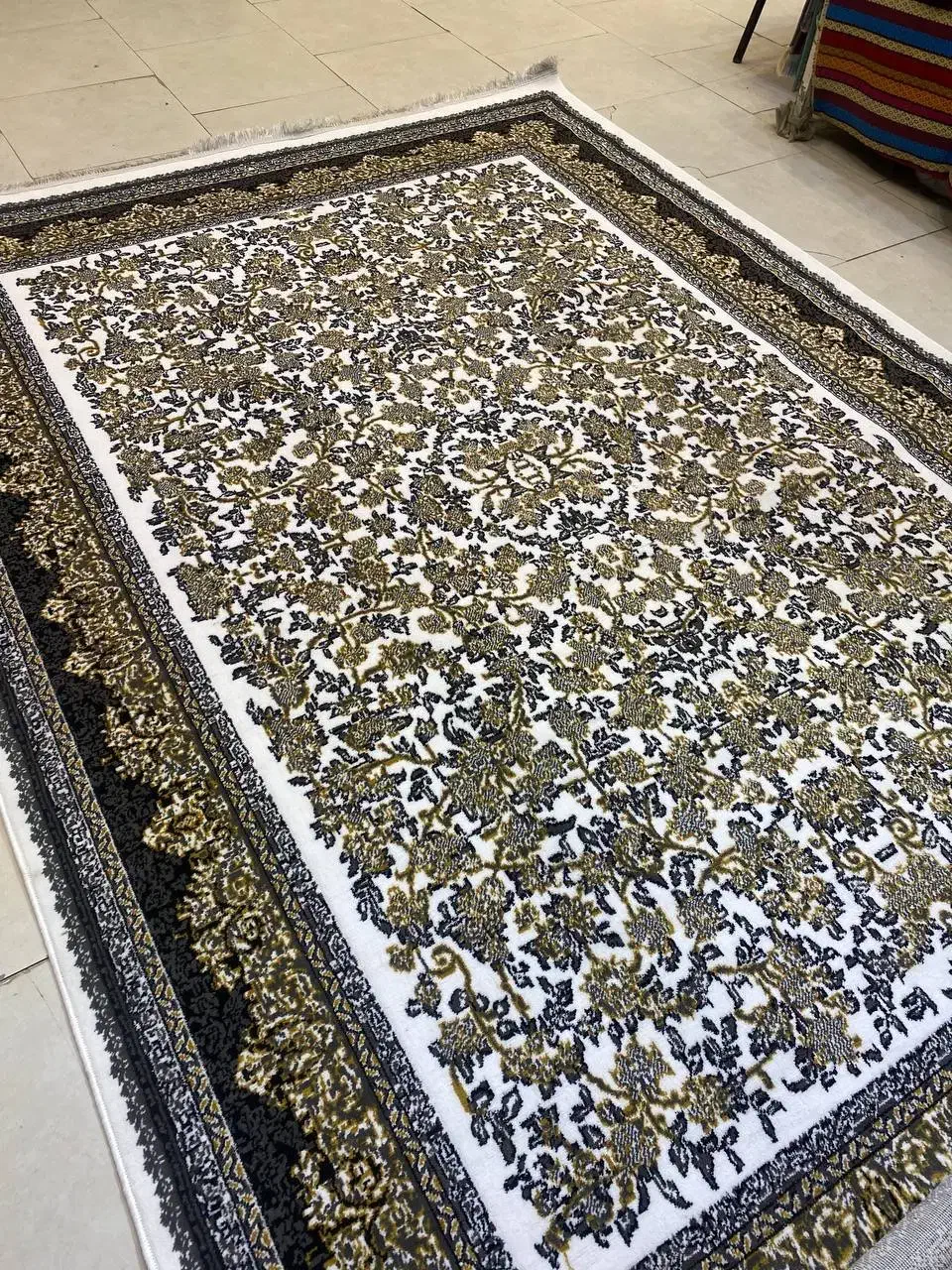 فرش ۳ در ۴ مانلی سرمه ای نگین مشهد|فرش|جیرفت, |دیوار