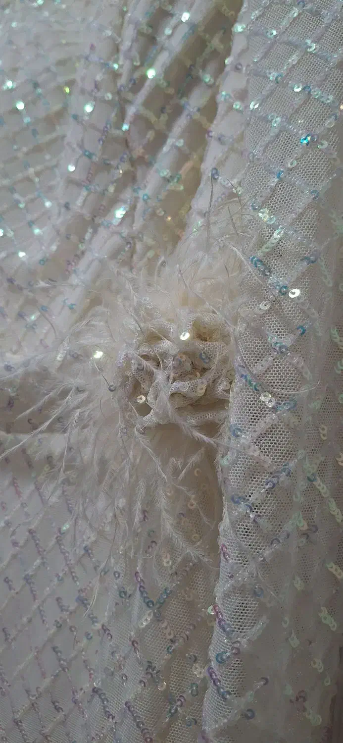 لباس مجلسی تمام پولک رنگ سفیدصدفی نو|لباس|رباطکریم, نصیرشهر|دیوار