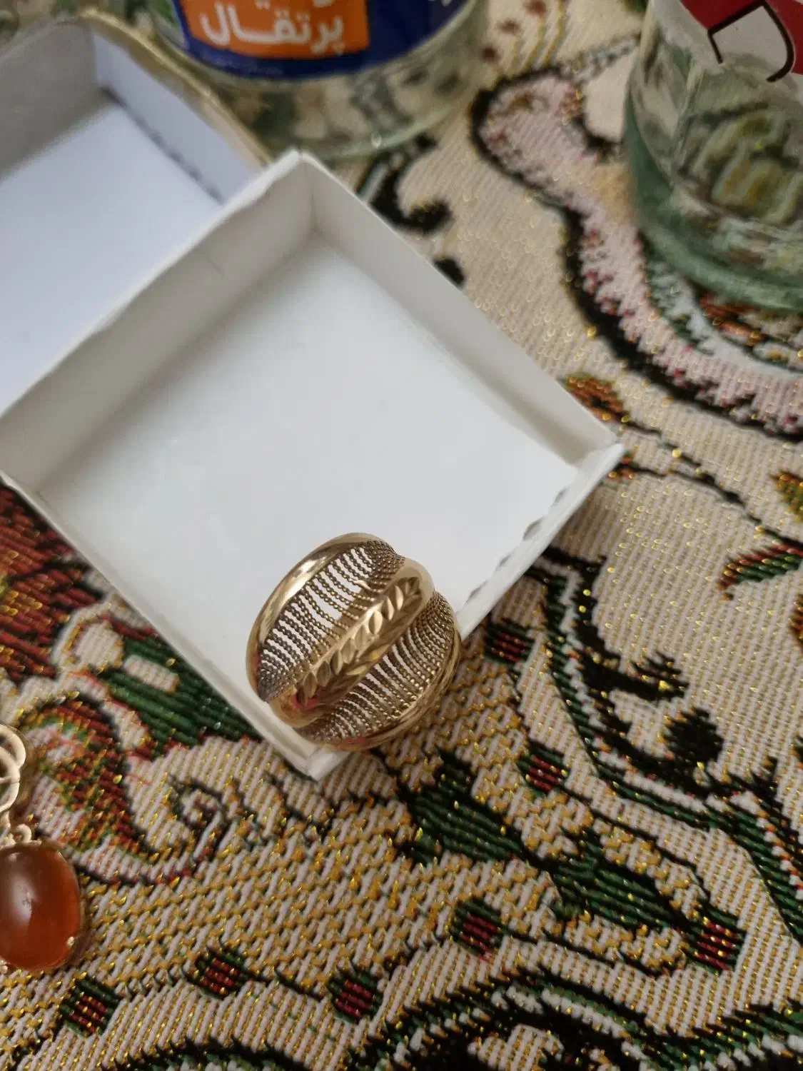 انگشتر طلا روس و نیم ست عقیق طلاروس|جواهرات|اردبیل, |دیوار