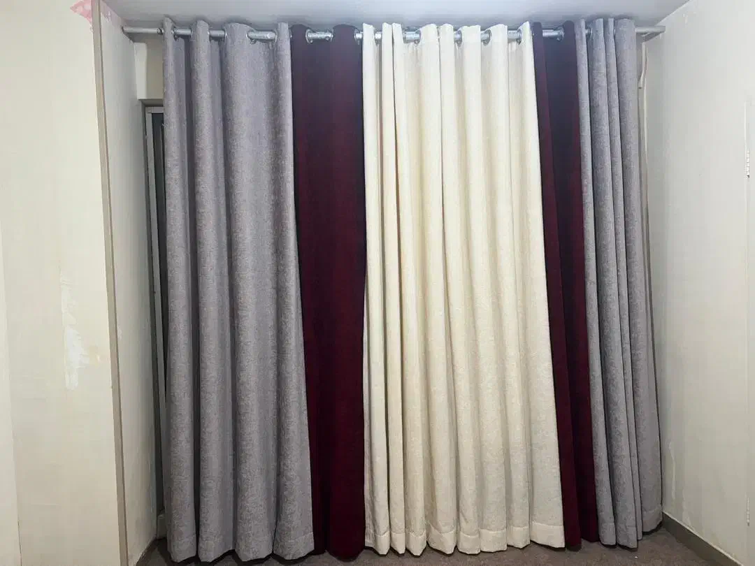 پرده ۵تیکه همراه با زیر پرده ایی وچوب پرده|پرده، رانر، رومیزی|محمدشهر, سیدآباد|دیوار