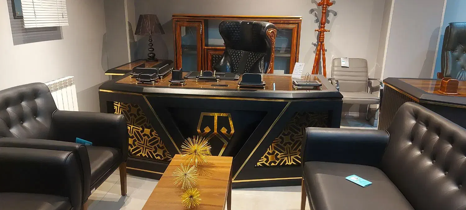 میز مدیریت همرال با ال|مبلمان اداری|اصفهان, نقش جهان|دیوار