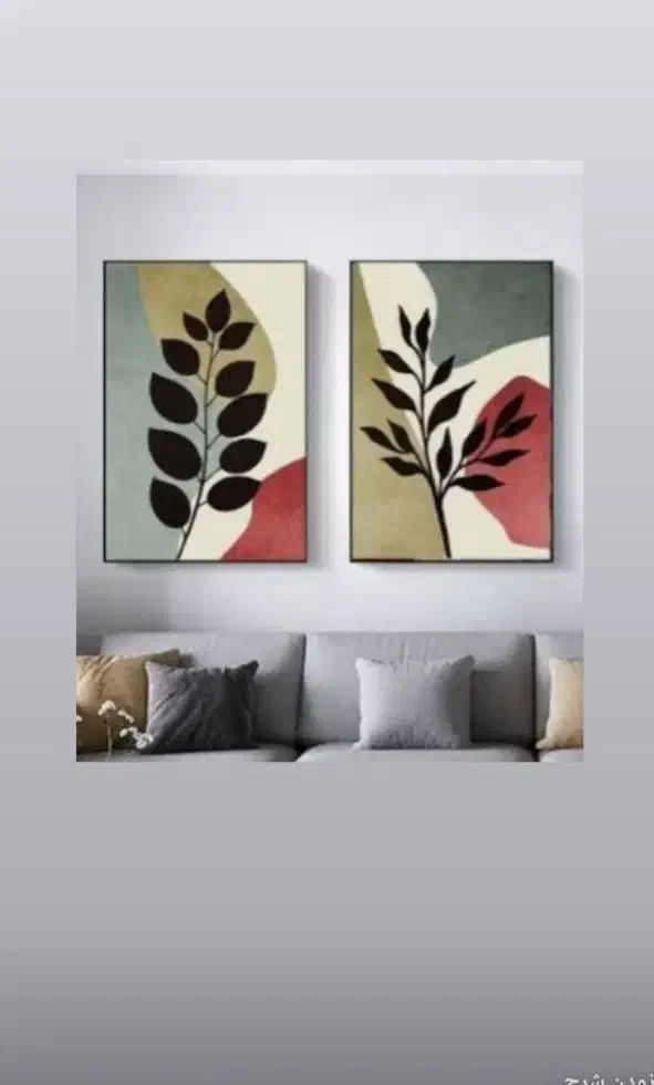 تابلوی دو قطعه ای مخصوص پذیرایی شیک وساده.|تابلو، نقاشی، عکس|بانه, |دیوار