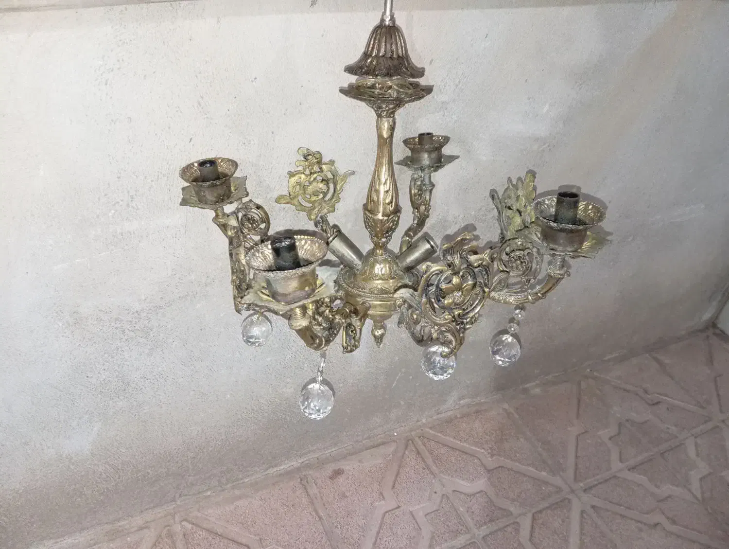 لوستر برنز (برنج)|لوستر و چراغ آویز|تبریز, |دیوار