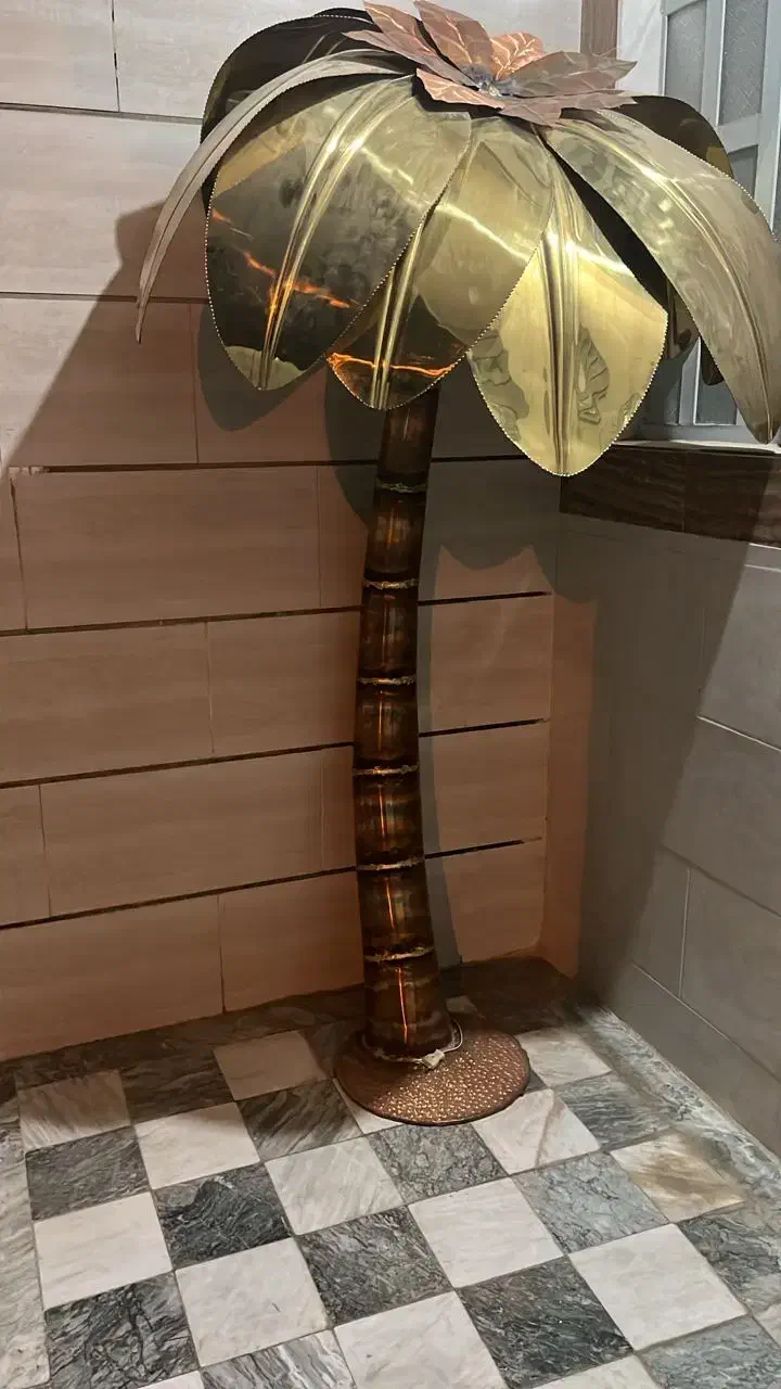 آباژور نخل مسی تزئینی|چراغ خواب و آباژور|خرمآباد, |دیوار