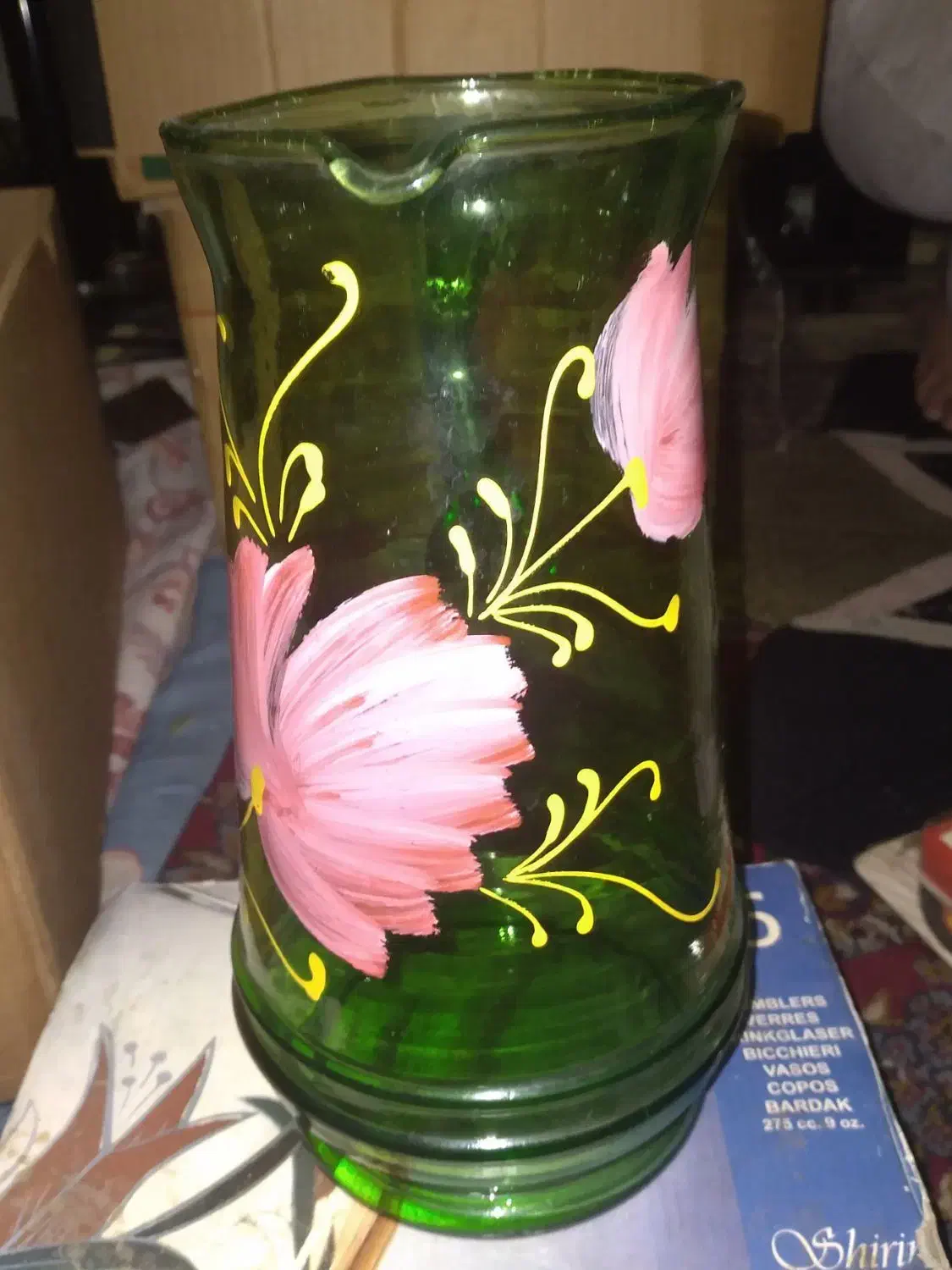 پارچ و لیوان بلور قدیمی سالم .اکبند|کلکسیون اشیاء عتیقه|قزوین, |دیوار