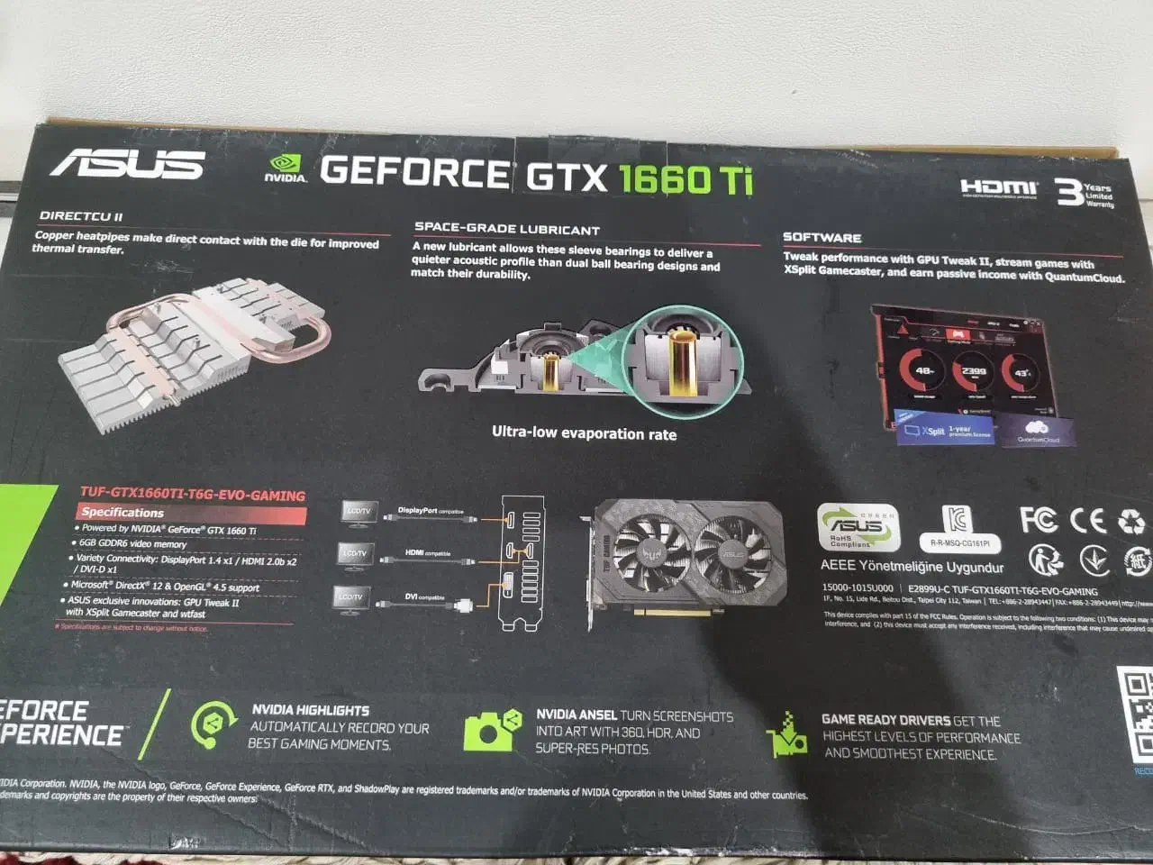 کارت گرافیک ۱۶۶۰ti ایسوز|قطعات و لوازم جانبی رایانه|تهران, شهرک مخابرات|دیوار