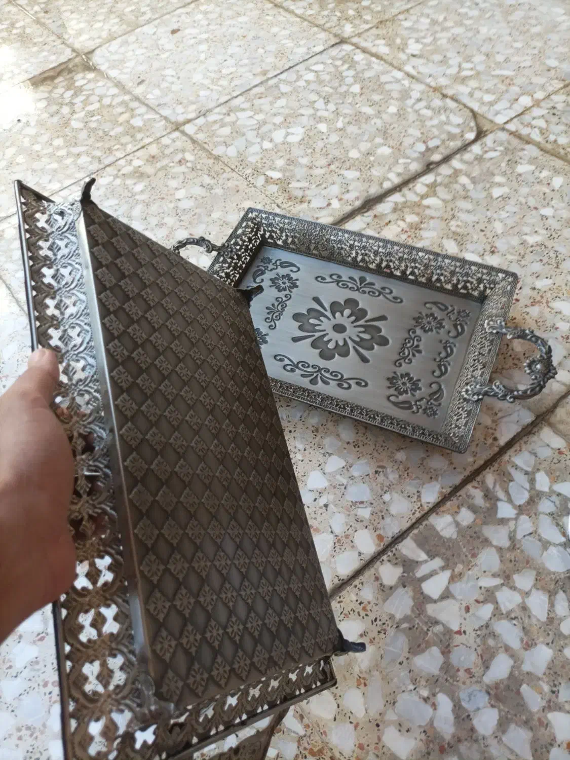 سینی و قندان|ظروف سرو و پذیرایی|سرپل ذهاب, |دیوار