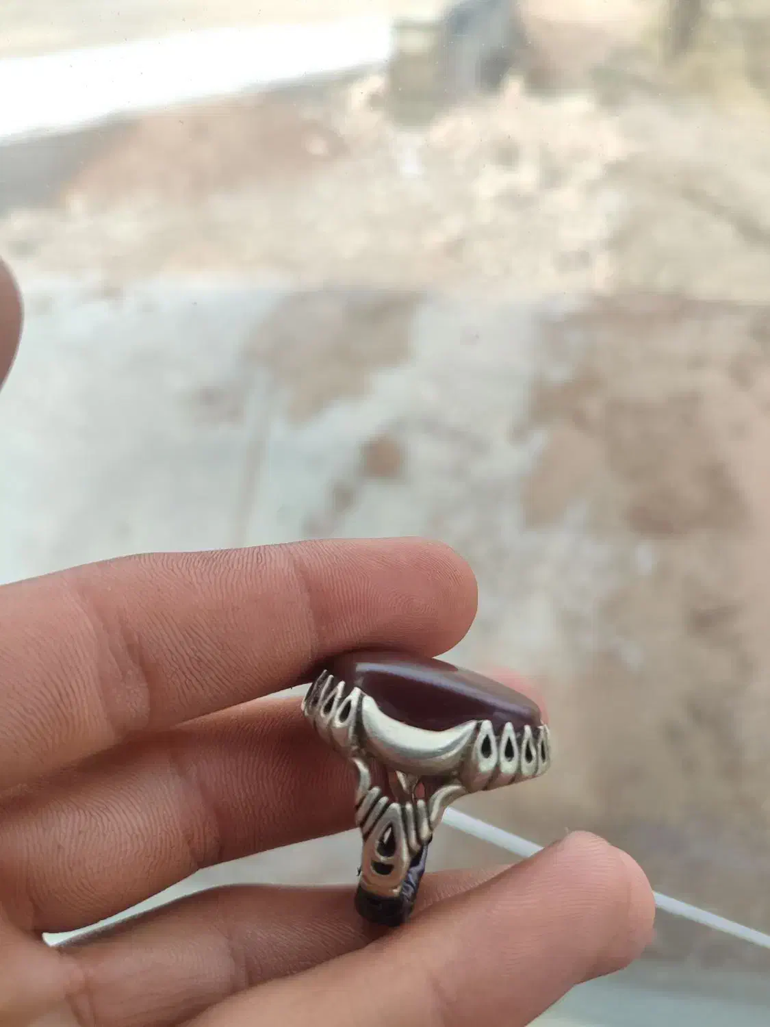 انگشتر نقره با عقیق سرخ یمنی 925|جواهرات|خوی, |دیوار