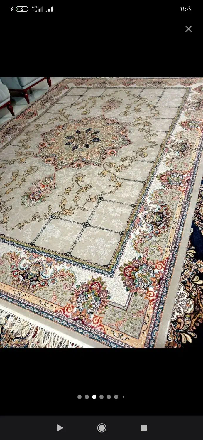 فرش ۹ متری ماشینی ابریشم ۷۰۰ شونه|فرش|تبریز, |دیوار