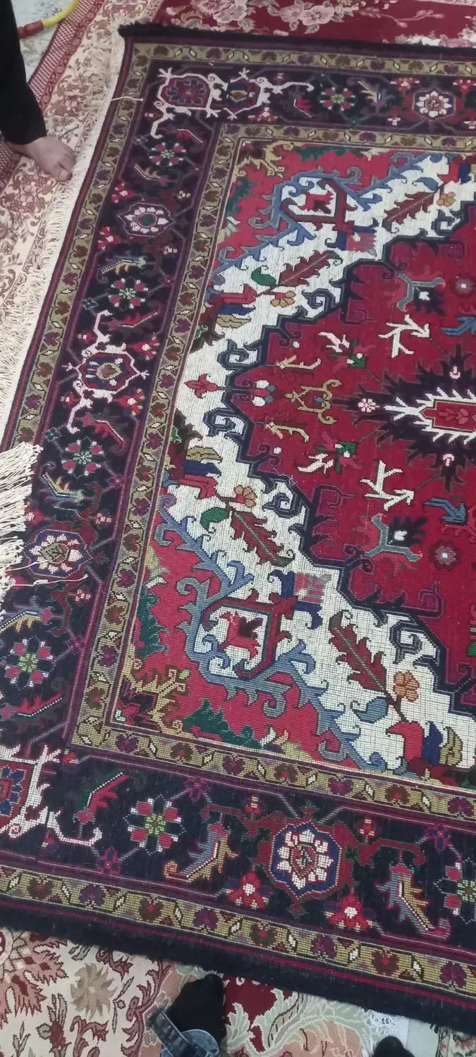 فرش دستباف هریس نونو هست تاز از دار آوردم پایین|فرش|قرچک, مهدیه|دیوار
