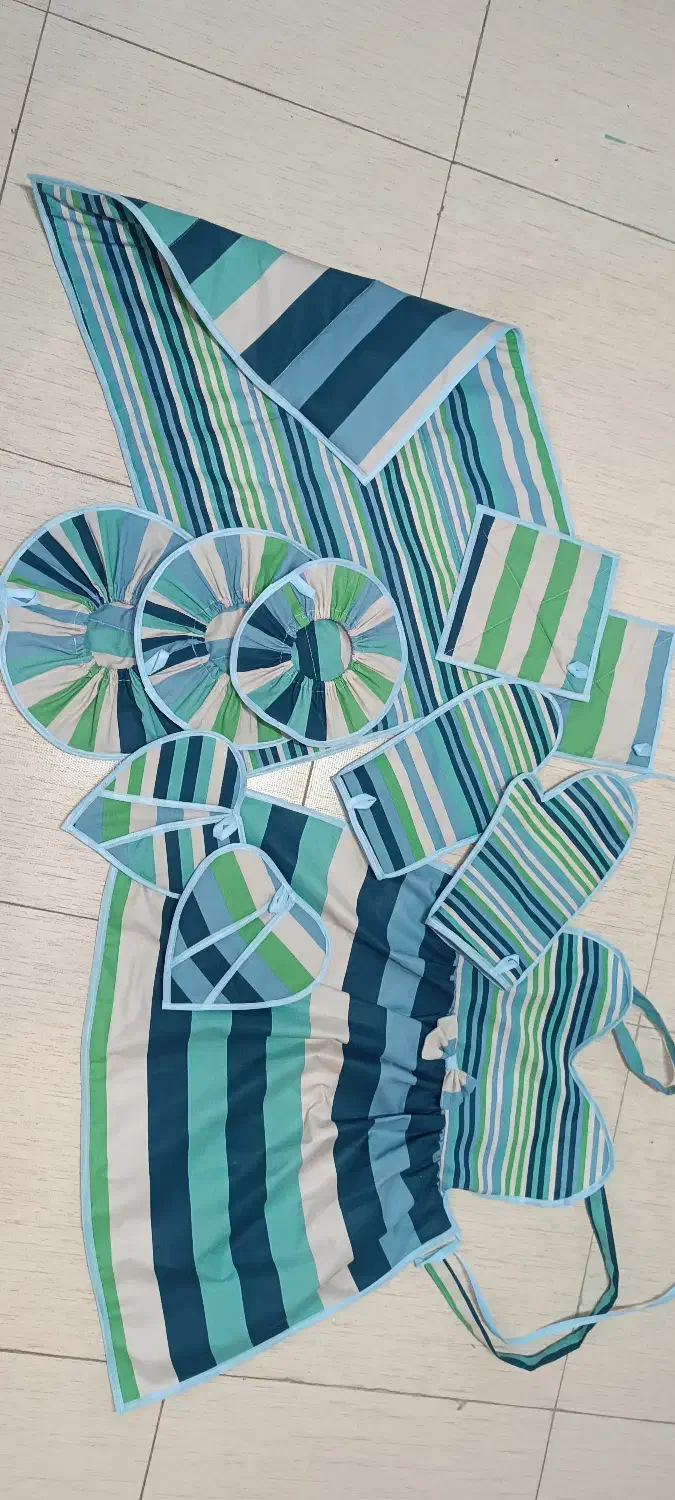 سرویس آشپزخانه 11تیکه|سفره، حوله، دستمال آشپزخانه|میانه, |دیوار