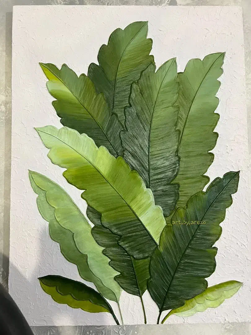 تابلو برگ استوایی|تابلو، نقاشی، عکس|شهر بابک, |دیوار