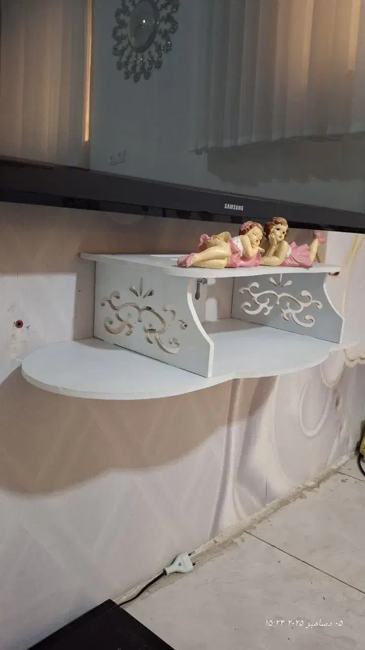 شلف دیواری دو طبقه|کتابخانه، شلف، قفسه‌های دیواری|خرم‌آباد, |دیوار