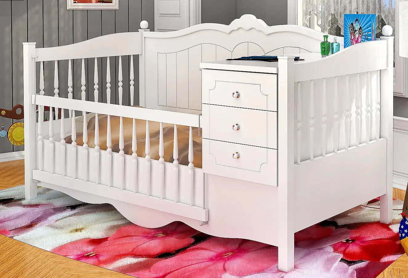 تخت خواب نوزاد نوجوان ( قابل تبدیل )|تخت و سرویس خواب|رباط‌کریم, شهرک صنعتی صباشهر|دیوار