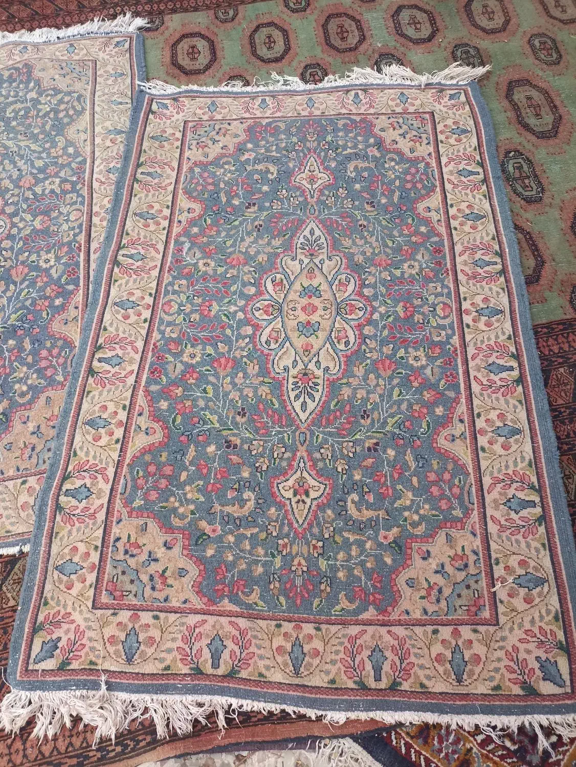 یک جفت قالیچه دستباف کرمانی|فرش|کرمان, |دیوار